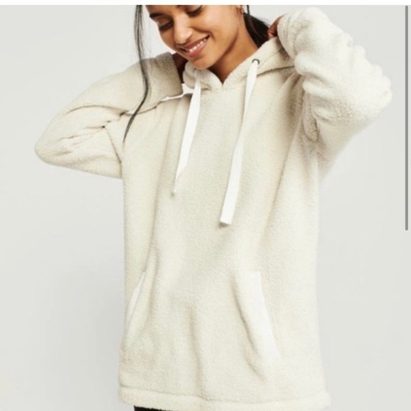 Abercrombie & Fitch Tops - Abercrombie & Fitch soft af sherpa teddy bear hoodie pullover sweatshirt size S 